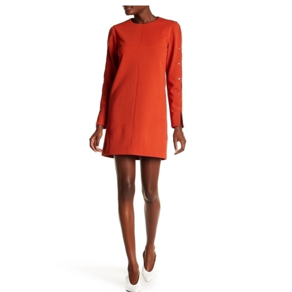Tibi Paprika Button Sleeve Crepe Shift
Dress Size 2